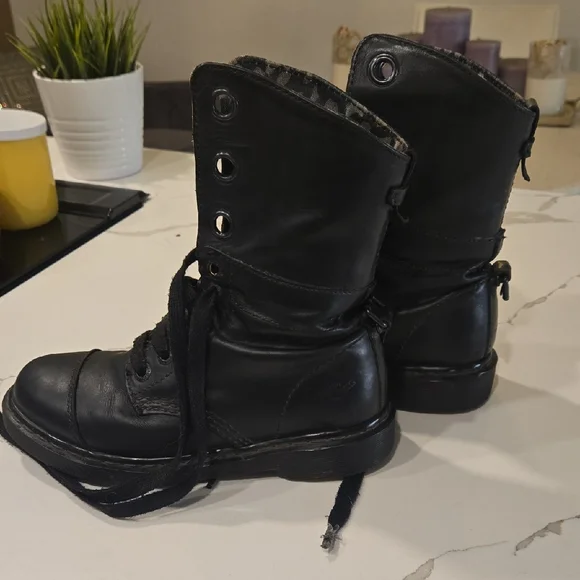 Dr. Martens Black and Gray Patterned Boots - Picture 3 of 7